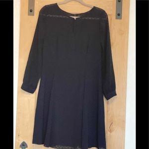 J. Crew navy lined Swiss dot dress